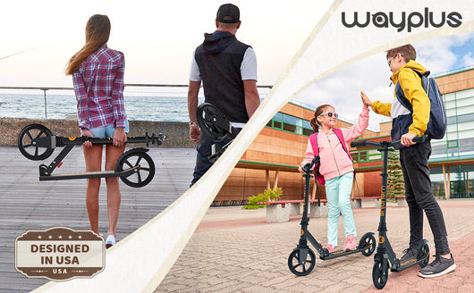 WAYPLUS Kick Scooter for Ages 6+,Kid, Teens & Adults. Max Load 240 LBS. Foldable, Lightweight, 8IN Big Wheels for Kids, Teen and Adults, 4 Adjustable Levels. Bearing ABEC9**New in box**