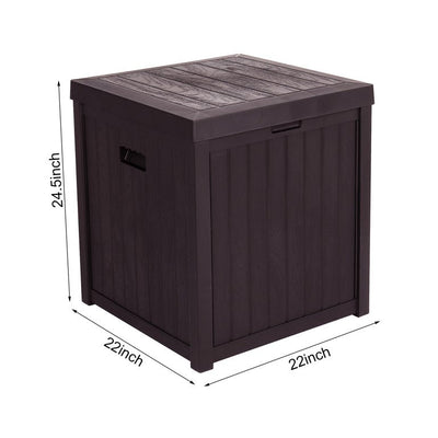 Besbuy 51 Gallons Square Plastic Deck Box Lockable Seat,Brown!  -Brand new & Assembled but does have a very small crack on the back side, photos shown