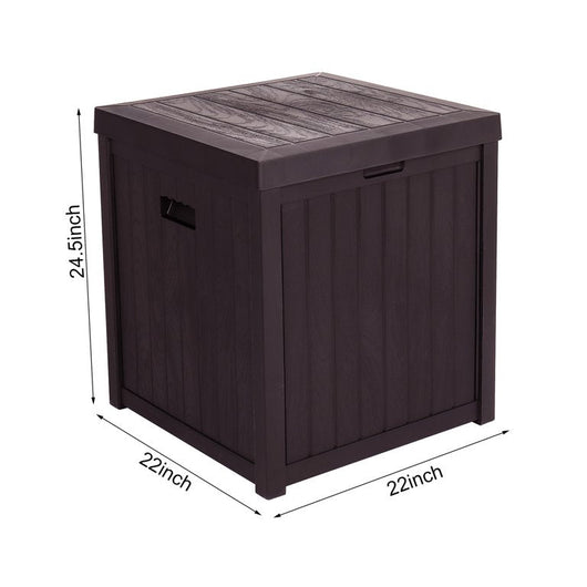 Besbuy 51 Gallons Square Plastic Deck Box Lockable Seat,Brown!  -Brand new & Assembled but does have a very small crack on the back side, photos shown