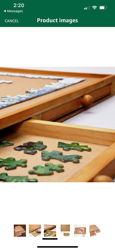 Bits and Pieces - The Original Jumbo 1500 pc Wooden Puzzle Plateau-Smooth Fiberboard Work Surface - Four Sliding Drawers Complete This Puzzle Storage System- NEW IN BOX!!!