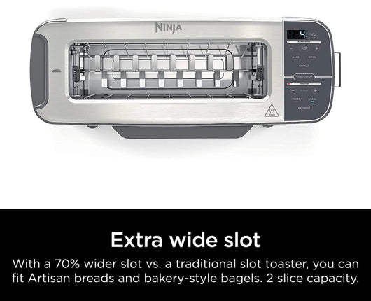 Ninja Foodi 2-in-1 Flip Toaster, 2-Slice Capacity, Compact Toaster Oven, Stainless Steel!! NEW IN BOX!!