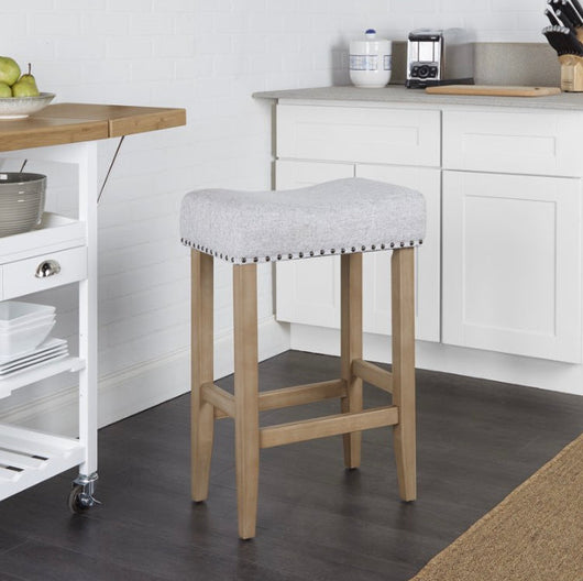 Better Homes & Gardens Light Grey Upholstered 29 inch Barstool- NEW IN BOX!!!