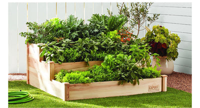 Expert Garden 3 Tier Cedar Raised Garden Bed, Natural (new in the box)