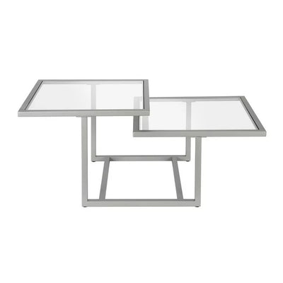 Evelyn&Zoe Contemporary Metal Two-Tier Coffee Table with Glass Top**New in box**