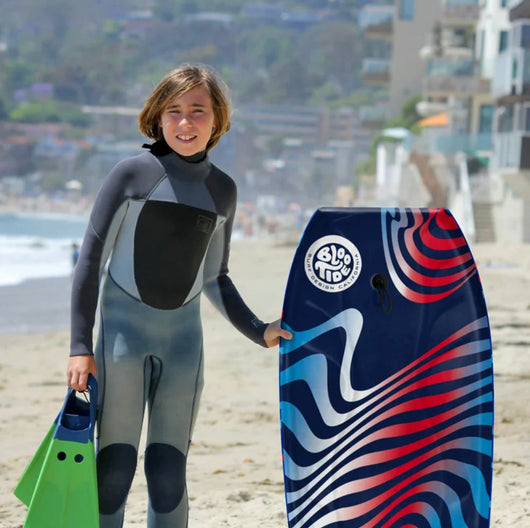 Bloo Tide 40in Bodyboard Blue Sonar Americana graphic top with basic leash, for kids and adults- NEW OUT OF BOX!!!