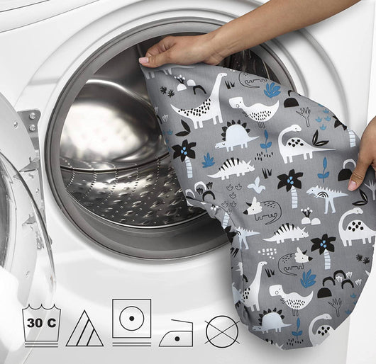 Boppy Nursing Pillow and Positioner—Original | Gray Dinosaurs with White, Black and Blue- BRAND NEW!!!