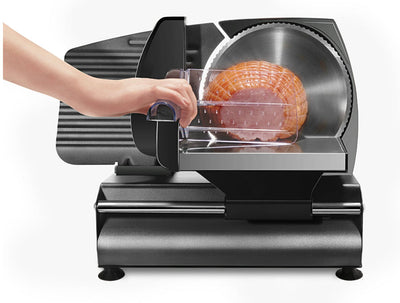 Chef man Die-Cast Electric Deli & Food Slicer, Stainless Steel, Black!! NEW IN BOX!!