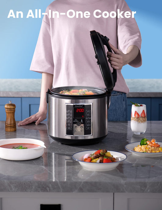 COMFEE' Rice Cooker, Slow Cooker, Steamer, Stewpot, Saute All in One (12 Digital Cooking Programs) Multi Cooker (5.2Qt ) Large Capacity, 24 Hours Preset & Instant Keep Warm**New in box**