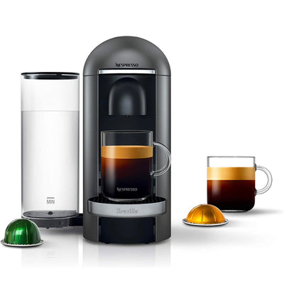Nespresso BNV420TTN VertuoPlus Deluxe Espresso Machine by Breville, Titan- Very Lightly Used, Very Clean! (Missing 2 pods)