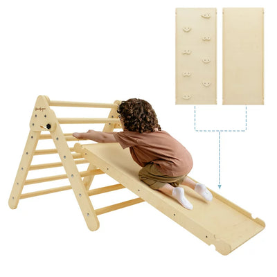 Banasuper Pikler Triangle Foldable Wooden Climbing Triangle Ladder with Ramp for Sliding Climbing Indoor Home Climber for Toddlers Children!  -Brand new in the box