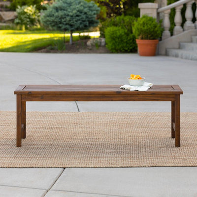 Walker Edison Acacia Wood Patio Dining Bench**New in Box**