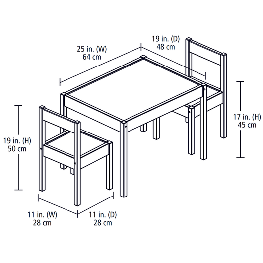Your Zone 3-Piece Dry Erase Activity Table Play Set - Gray, 25" x 19" x 18"**New in box**