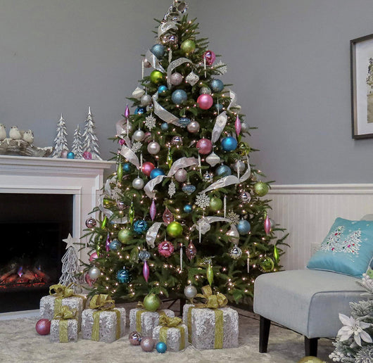 National Tree Company Pre-Lit 'Feel Real' Artificial Full Christmas Tree, Green, Frasier Grande, White Lights, Includes Stand, 7.5 Feet- NEW IN BOX!!!