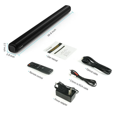 120W Soundbar for TV with Subwoofer, VILINICE 39-Inch Speaker, 2.0CH TV Sound Bar Wired and Wireless Bluetooth 5.0!  -Brand new in the box