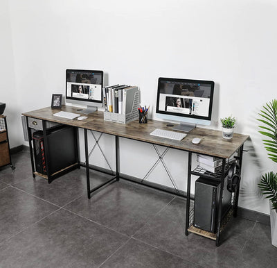 X-cosrack 88.5inch L-Shaped Computer Desk with Storage Shelves Drawer, with Hooks & Storage Bag Cable Hole- NEW IN BOX!!!