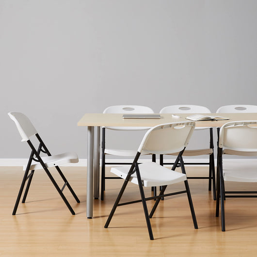 Amazon Basics Folding Plastic Chair with 350-Pound Capacity - 6-Pack, White**New in box**