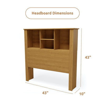 Rest Haven Wood 4 Section Storage Headboard, Twin, Natural**New in box**