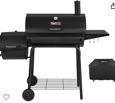 Royal Gourmet CC1830SC Charcoal Grill Offset Smoker with Cover, 811 Square Inches, Black, Outdoor Camping- new in box