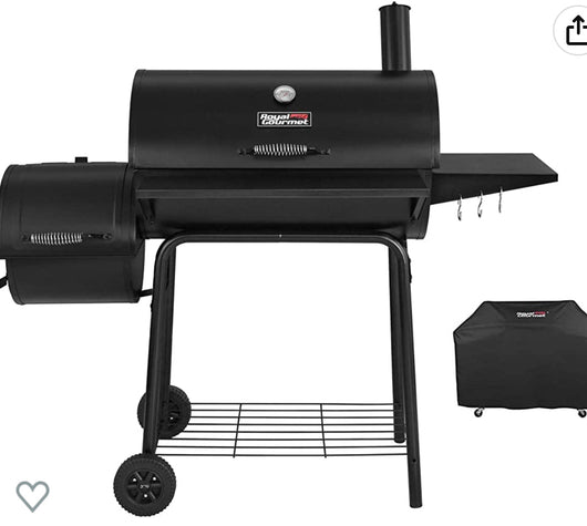 Royal Gourmet CC1830SC Charcoal Grill Offset Smoker with Cover, 811 Square Inches, Black, Outdoor Camping- new in box