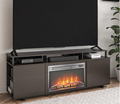 Ameriwood Home Mason Fireplace TV Stand for TV’s up to 65”, Espresso!! NEW IN BOX!!