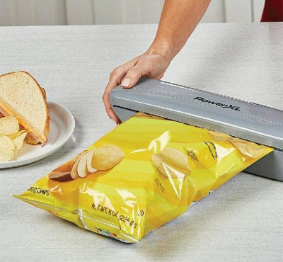 PowerXL Duo NutriSealer Food Vacuum Sealer Machine with Vacuum Seal Bags & Rolls, Double Airtight Sealing with Built-in Cutter, Small Snack Bag Capability, Safety Certified, Lab Tested, LED Indicator Lights (Slate)- Used Once, Like New!!!