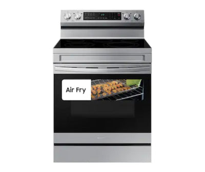 Samsung 30-in Smooth Surface 5 Elements 6.3-cu ft Self-Cleaning Air Fry Convection Oven Freestanding Electric Range (Fingerprint Resistant Stainless Steel)!  -Brand new out of the box (Power cord is not included)