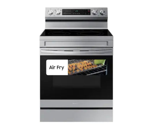 Samsung 30-in Smooth Surface 5 Elements 6.3-cu ft Self-Cleaning Air Fry Convection Oven Freestanding Electric Range (Fingerprint Resistant Stainless Steel)!  -Brand new out of the box (Power cord is not included)