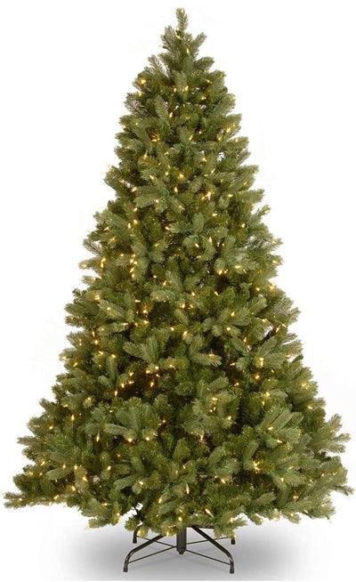 National Tree Company Pre-Lit 'Feel Real' Artificial Full Downswept Christmas Tree, Green, Douglas Fir, White Lights, Includes Stand, 6.5 feet- NEW IN BOX!!!!