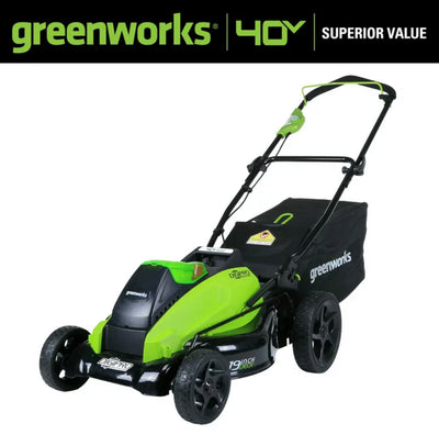 Greenworks 19" 40 Volt Battery Powered Push Walk-Behind Mower- NEW IN BOX! (Lawn Mower Only!
