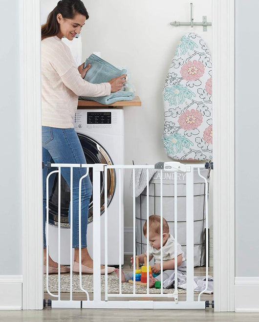 Regalo Easy Step 38.5-Inch Extra Wide Walk Thru Baby Gate, Includes 6-Inch Extension Kit, 4 Pack Pressure Mount Kit, 4 Pack Wall Cups and Mounting Kit- NEW IN BOX!!!