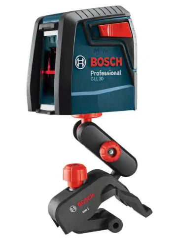 Bosch 30 ft. Cross Line Laser Level Self Leveling with 360 Degree Flexible Mounting Device and Carrying Pouch!! NEW IN BOX!!