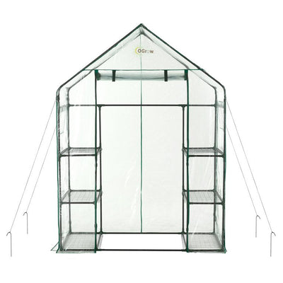 Machrus Ogrow Deluxe Walk-In Greenhouse with 3 Tiers and 6 Shelves - Clear Cover**New in Box**