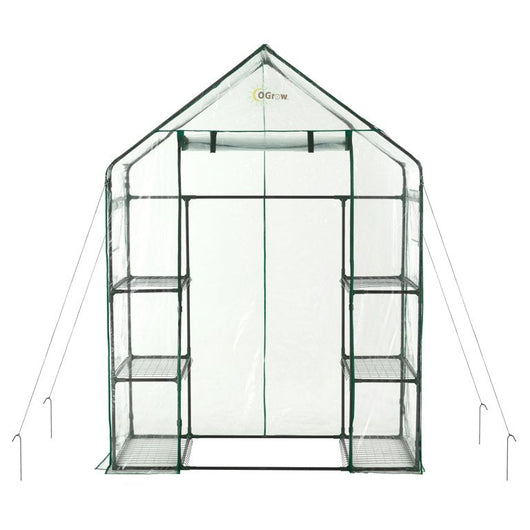 Machrus Ogrow Deluxe Walk-In Greenhouse with 3 Tiers and 6 Shelves - Clear Cover**New in Box**