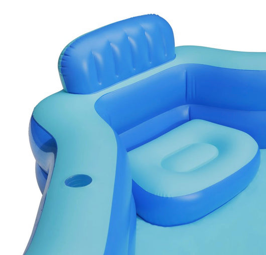 Play Day Square Inflatable Deluxe Comfort Family Pool, Blue- NEW IN BOX!!!!