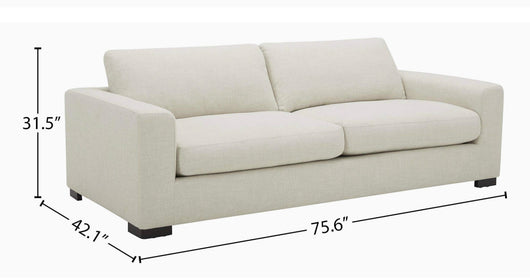 SET -  Stone & Beam Westview Extra-Deep Down-Filled Sofa Couch, 89"W, Cream and- Stone & Beam Westview Extra-Deep Down-Filled Accent Chair, 43.3"W, Cream NEW