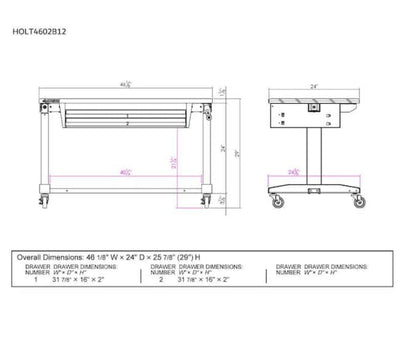 Husky 46 in. Adjustable Height Work Table with 2-Drawers in White!- NEW IN BOX!!!