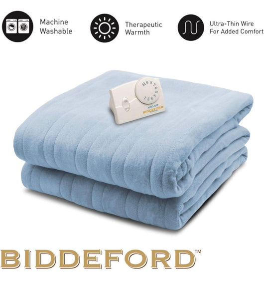 Biddeford Blankets - 1000-903292-535 Comfort Knit Heated Blanket, Twin, Cloud Blue- NEW IN BOX!!!!