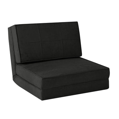 Your Zone Ultra Soft Suede 3 Position Convertible Flip Chair, Black**New**
