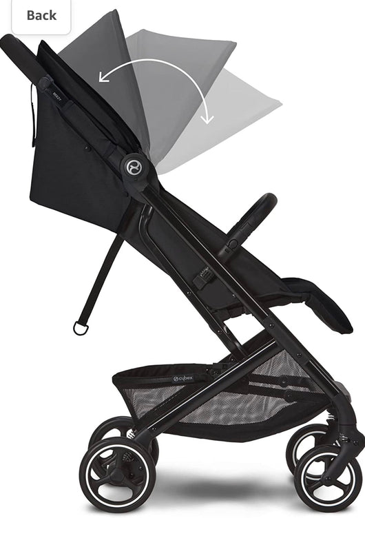 CYBEX Beezy 2 Stroller, Lightweight Baby Stroller, Compact Fold, Compatible with All CYBEX Infant Seats, Stands for Storage, Easy to Carry, Multiple Recline Positions, Travel Stroller, Moon Black- new