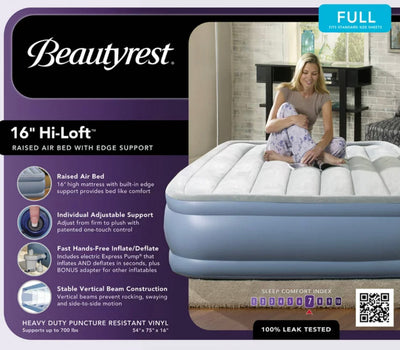 Beautyrest Hi Loft 16" Full Air Mattress with A/C Pump- NEW IN BOX!!!