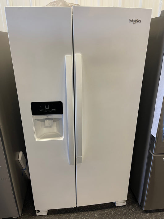 Whirlpool  24.5-cu ft Side-By-Side Refrigerator with Ice and Water Dispenser and Can Caddy - White- new - scratch and dent unit