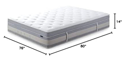 ZINUS 14 Inch Green Tea Cooling Gel Memory Foam Hybrid Mattress / Pocket Innersprings for Motion Isolation / Edge Support, King- NEW IN BOX!!!
