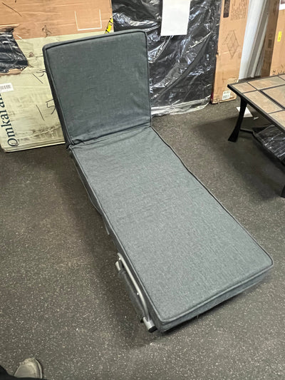 Jaxpety Sofa Bed Fabric Folding Chaise Lounge Convertible Single Sleeper Sofa Chair with Armrest and Pillow,Gray- NEW AND ASSEMBLED!!!
