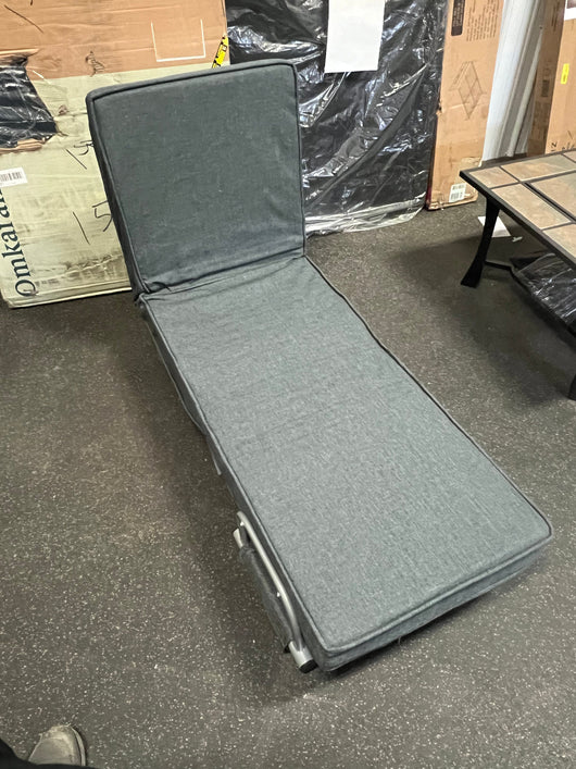 Jaxpety Sofa Bed Fabric Folding Chaise Lounge Convertible Single Sleeper Sofa Chair with Armrest and Pillow,Gray- NEW AND ASSEMBLED!!!