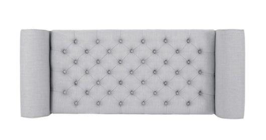 Noble House Light Gray Tufted Fabric Armed Storage Bench- NEW AND ASSEMBLED!!!!