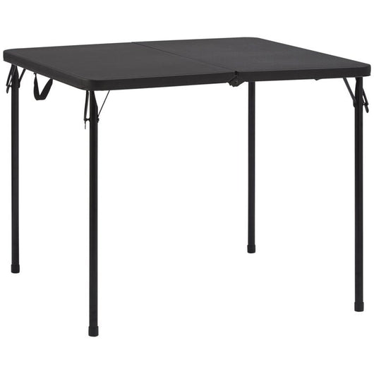 Mainstays 34" Resin Plastic Top Fold-in-Half Table, Rich Black**New**