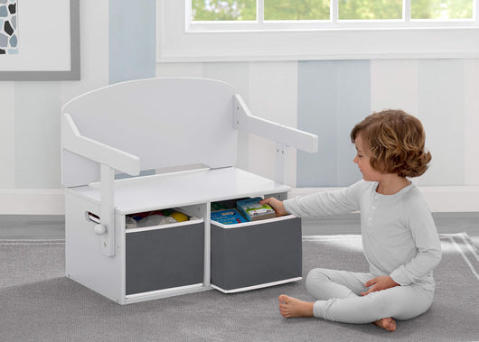 Delta Children MySize Kids Convertible Activity Bench - Greenguard Gold Certified, Bianca White**New in box**