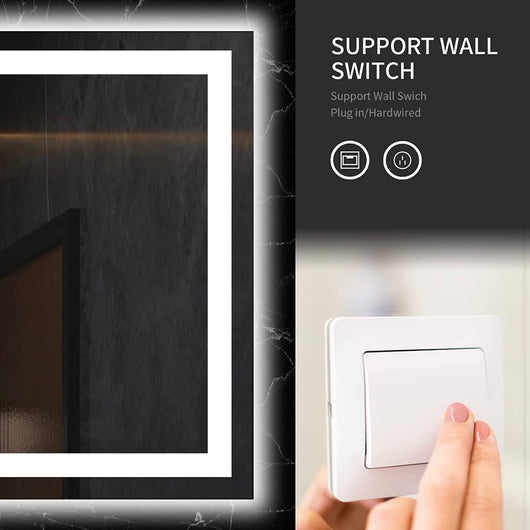 LOAAO 60 x 36 inch LED bathroom mirror with lights, anti-fog, adjustable, backlit + front lighting, wall-lit bathroom vanity mirror, memory function, tempered glass, ETL certification!  -Brand new in the box