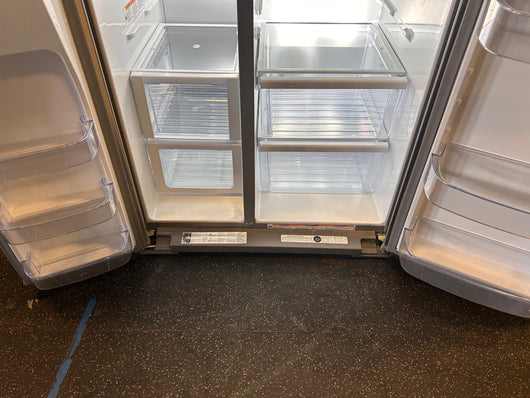 Whirlpool 28.4-cu ft Side-by-Side Refrigerator with Ice Maker (Fingerprint Resistant Stainless Steel)!  -Brand new, does have a minor scratch & dent from shipping, photos shown