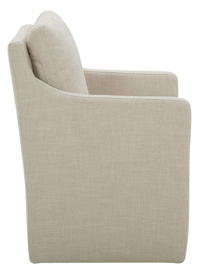 Amazon Brand – Stone & Beam Vivianne Modern Upholstered Dining Chair with Casters, 24.4"W, Linen**New in box**